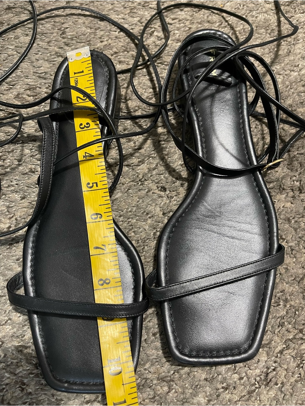 Frame Denim Le Ramona Black Leather Sandals Size 41 USA 10.5 - Picture 11 of 11